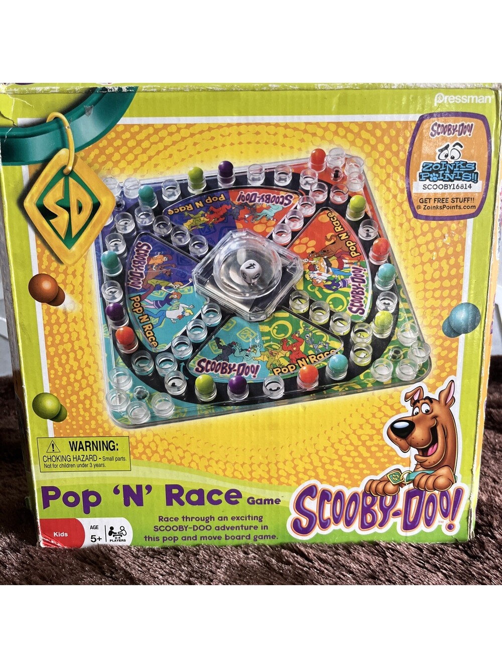 Scooby-Doo Pop N Race Board Game Pressman Complete Classic Popper Game